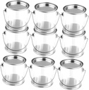 PRETYZOOM 12pcs Transparent Candy Storage Jars with Handle Reusable Cookie Containers for Snacks Tea and Crafts Airtight Sealed Jar for Organizing and Decorating