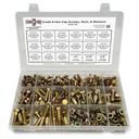 Grade 8 Hex Cap Bolts Screws, Nuts, Washers, Lock Washers Assortment Kit - 380 Pieces!