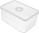 PRETYZOOM 1piece Food Storage Holder Storage Box for Fruit Vegetable Airtight Bread Container Cabinet Organizer Freezer Case Lid for Refrigerator Freezer