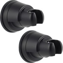 iFealClear 2 Pack Vacuum Suction Cup Shower Head Holder, Removable Handheld Shower Head Holder, Showerhead Sprayer Bracket, No Drill and Height Adjustable, Extra Adhesive 3M Disc, Matte Black