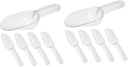 8pcs Grain Kitchen Scoop Ice Cube Scooper for Freezer Bin Plastic Candy Scoop Sugar Ice Machine