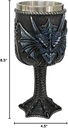Pacific Giftware Winged Dragon Face Wine Goblet 12 oz with stainless steel inner