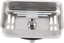 uxcell Square Sink Water Stopper with Post Stainless Steel Anti-blocking Mesh Drain for Home Bathroom Silver Tone
