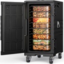 NEEDONE Food Warmer, 127 Qt Hot Box LLDPE Insulated Food Pan Carrier for Hot/Cold Food, w/Lockable Wheels, Double Buckles, Handles,Vent Hole, for Catering Restaurants Camping Family Party