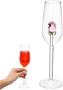 Luxshiny Rose Flute Glasses Cup inside Elegant Wine Glasses Goblet Party Cup Creative Glass