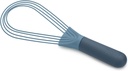 Joseph Joseph Twist Whisk 2-In-1 Collapsible Balloon and Flat Whisk Silicone Coated Steel Wire, Sky Blue