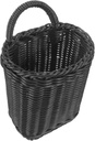 ABOOFAN Woven Hanging Wall Basket with Imitation Rattan Texture for Kitchen Bathroom Storage Decorative Floral Holder Organizer Space Saving Dark Flat Backed Basket for Home and Dorm Use
