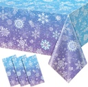 3 Pack Winter Snowflake Plastic Tablecloth Decorations, Blue and Purple Snowflake Winter Wonderland Disposable Table Cover for Christmas Holiday New Year Party Supplies Decorations, 54x108 Inch