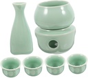 1set Japanese Style Ceramic Sake Pot Warmer Set for Pottery Enthusiasts for Home Gatherings