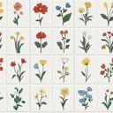 10PCS 12x12 Inch Hand-Drawn Multicolor Line Art Flowers Tiles Floor Tiles Peel and Stick Removable Self Adhesive DIY Vinyl Flooring Stickers for Kitchen Bathroom Living Room Home Decor