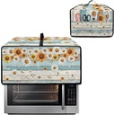 Sunflower Board Bread Maker Cover with Multiple Pockets Small Kitchen Appliance Protector Stain Resistant Anti Greasy Bread Machine Dust Cover Home Decor