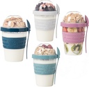 4 Pcs Yogurt Parfait Cups Breakfast On The Go Reusable Plastic Containers With Lids And Spoons Take And Go Yogurt Cup With Topping Cereal Or Oatmeal Leak-proof Colorful Bowls