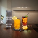 Glassware365 16oz Ridged Glass Tumblers - Set of 4 Stackable Highball Glasses with 1.3" Base Diameter - 16 oz Clear Drinking Glasses for Cocktails, Iced Tea, Juice, Water, Wine, Coffee -