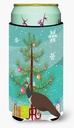 Caroline's Treasures BB9294TBC Indian Peahen Peafowl Christmas Tall Boy Hugger, Teal Can Cooler Sleeve Hugger Machine Washable Drink Sleeve Hugger Collapsible Insulator Beverage Insulated Holder