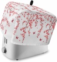 Cherry Blossoms Toaster Cover 4 Slice, Kitchen Appliance Covers with Pocket & Loop, Spring Botanical Flowers Watercolor Polyester Bread Machine Covers Dust & Fingerprint Protection