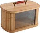 Bread Box for Kitchen Countertop Bread Storage Container, Retro Food Storage Container for Farmhouse Wedding Coffee Shop, wood 29cm