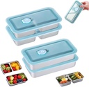 4 Pack 304 Stainless Steel Bento Box 30oz – 2-Compartment Leakproof Lunch Container with Lid, Reusable Divided Food Storage Snack Box, Dishwasher Safe Meal Prep Container for Travel, Picnic(Color 3)