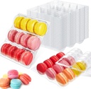 Sherr 12 Pcs Macaron Boxes Clear Plastic Macaron Storage Containers Macaroon Packaging Display Trays for Cookie, Wedding, Party Gifts