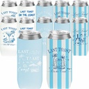Last Toast On The Coast Bachelorette Can Coolers - 12 Pcs Slim Bachelorette Insulated Beer Cans Sleeves Bachelor Party Decorations for Bridesmaids Bridal Shower Beach Wedding Party Favors Gifts
