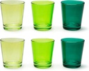 Excelsa Portofino Set 6 Glasses, Green Scale, 30 Cl., Blown Glass