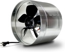 Suncourt 12-Inch Inline Duct Booster Fan - Quiet Single-Speed Inductor Inline Fan with 6 Foot Power Cord, MET Listed, and Simple Installation (DB212C)