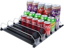 Soda Can Organizer for Fridge, Self-Pushing Drink Holder for Refrigerator, Adjustable Width Beverage Water Beer Storage for Kitchen Pantry, Holds up to 30 Cans
