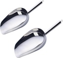 2pcs Stainless Steel Food Scoops Heavy-duty Kitchen Ice Shovels for Ice Pet Easy Parties and Buffets