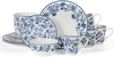 Martha Stewart Goodale Vintage Blue Stoneware 16 Piece Dinnerware Set