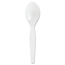Genuine Joe Heavy/Medium Weight Plastic Spoon, White, 100 Count