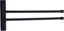 GERZWY Bathroom Swing Arm Towel Bars 2-Arm Wall Mount Stainless Steel Bath Towel Rack Hanger Towel Holder Organizer Matte Black HYG02-BK