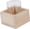 1set Japanese-style Sake Cup Set Wooden Box Elegant Glass Saki Mug for Sake Tea and Water for Entertaining Friends and Family