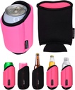 TahoeBay Universal Blank Can Coolers (8-Pack) Neoprene 4 in 1 Insulated Sleeves Fits 12 oz Beer Cans and Bottles, Slim, 16oz Drinks, Water, Blanks for Sublimation, Vinyl, DTF (Hot Pink/Black)
