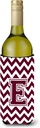 Caroline's Treasures CJ1051-ELITERK Letter E Chevron Maroon and White Wine Bottle Hugger Bottle Cooler Sleeve Hugger Machine Washable Collapsible Insulator Beverage Insulated Holder