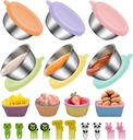 12 Pcs Silicone Lunch Box Dividers, 10PCS Food Picks, 6x1.7 oz Salad Dressing Container To Go, Lunch Accessories for Bento Box