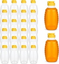 24 Pack honey bottles squeeze 16 oz,Refillable Food Grade Honey Container,Bottles With Leak Proof Flip-Top Caps,honey dispenser no drip,Suitable for storage and distribution.
