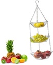 Foldable Vegetable Hanging Basket Rack for Kitchen Storage Detachable Tray Design for Organizing Fruits and Vegetables Home Office
