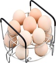 Egg Steamer Rack,Stainless Steel Egg Cooking Rack with Heat Resistant Silicone Handles for Instant Pot Accessories Fit 6,8 Qt Pressure,Cooks 14 Eggs,Stackable Steaming Holders for Eggs, 2 Layer