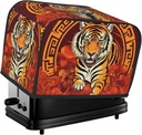 Prosperity In The Year Of The Tiger 2 Slice Toaster Covers Bread Machine Cover Quilted Dustproof Fingerprint Protectors Small Washable Appliance Cover Bread Maker Dust Protection Universal Size