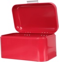 Vintage Red Metal Bread Box Kitchen Storage Container Iron Organizer for Bread and Snacks Space-saving Rustic Style Kitchen Supplies