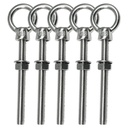 Eye Bolts, 5pack 5/16“ x 3-1/8" Heavy Duty Shoulder Lifting Ring Threaded Eyebolts with Nuts Washers 316 Stainless Steel Marine Grade Eyebolt