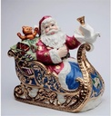 Appletree Maureen Drdak Christmas Fantasia Santa in Sleigh Cookie Jar