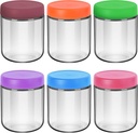 EONJOE 16oz Glass Jars for Overnight Oats Snacks Salad Yogurt Pudding Cereal Candy Storage Containers Meal Prep Mason jar with Airtight lids,6 Pack
