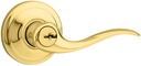Kwikset 740TNL 3 SMT 6AL RCS Smartkey Tustin Entry Leverset Polished Brass, Plastic, 1" x 1" x 1"