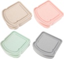 4pcs Sandwich Containers for Boys and Girls Insulated Lunch Boxes Seal Camping Picnic Use Food Storage Holders Bread Toast Fruit Case and Hard Material Portable Kitchen Supply