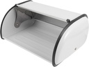 Bread Box for Kitchen Counter White Metal Storage Container for Homemade Bread Practical Design for Home Bakery Shop Use Smooth Edges Long-lasting