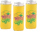 Premium Mardi Gras Slim Fit Can Coolers