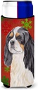 Cavalier Spaniel Red and Green Snowflakes Holiday Christmas Ultra Beverage Insulators for slim cans