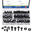 Glarks 80Sets/160Pcs M5 M6 Cage Nuts and Screws Set, M5 x 16mm, M5 x 20mm, M6 x 16mm, M6 x 20mm Square Hole Hardware Cage Nuts & Mounting Screws Washers for Server Rack and Cabinet (Black)