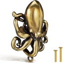 Vintage Octopus Shape Door Handle with Brushed Finish Unique Decorative Knob for Cabinets and Drawers Versatile Nautical Furniture Hardware for Various Decor Styles