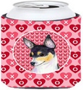 Caroline's Treasures SS4518CC Chihuahua Hearts Love and Valentine's Day Portrait Can or Bottle Hugger Cooler Washable Drink Sleeve Collapsible Beverage Insulated Holder, Can Hugger, Multicolor